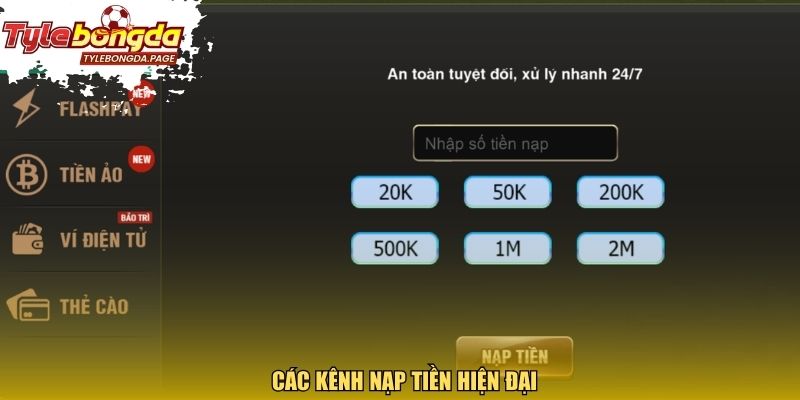  Các kênh nạp tiền hiện đại